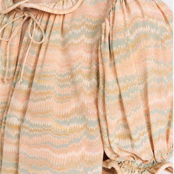 Ulla Johnson | Women’s Corine Top 100% Silk Blouse Tie Neck Crepe Ruffle Trim 4 - Picture 4 of 10